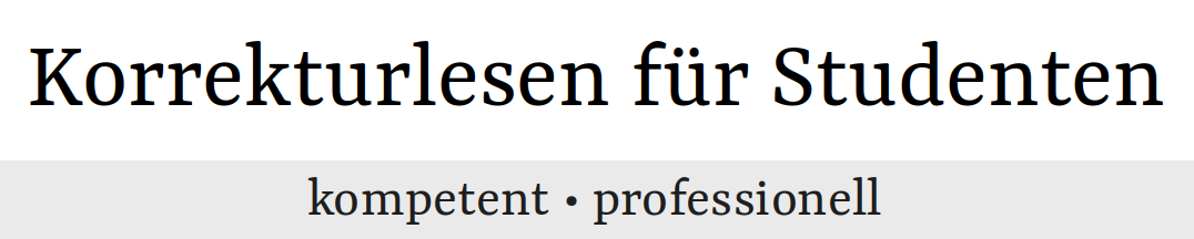Korrekturlesen für Studenten